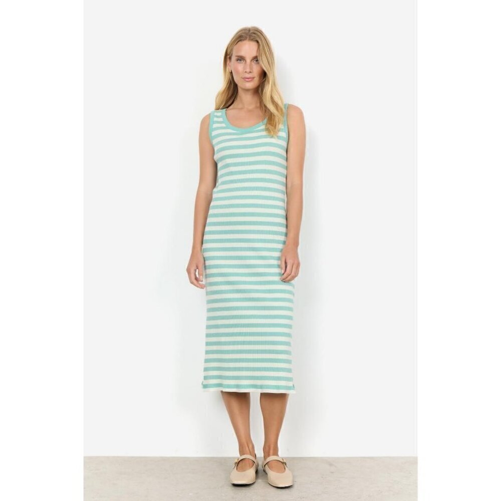 NWT SOYA CONCEPT Djaka Aqua Striped Ribbed Dress